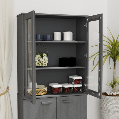 vidaXL Top for Highboard HAMAR Dark Grey 85x35x100cm Solid Wood Pine