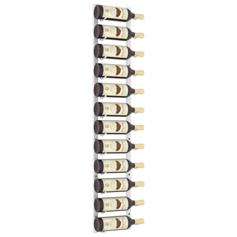 vidaXL Wall Mounted Wine Rack for 12 Bottles White Iron