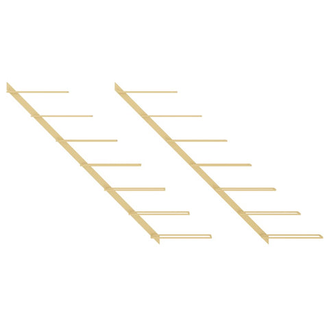 vidaXL Wall-mounted Wine Rack for 7 Bottles 2 pcs Gold Metal