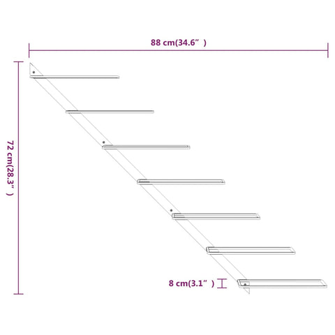 vidaXL Wall-mounted Wine Rack for 7 Bottles 2 pcs Gold Metal