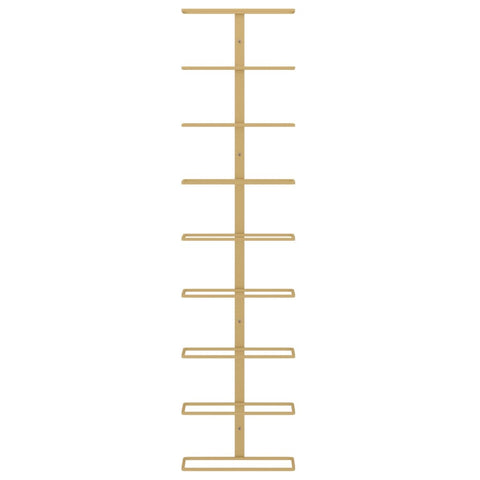 vidaXL Wall-mounted Wine Rack for 9 Bottles Gold Iron