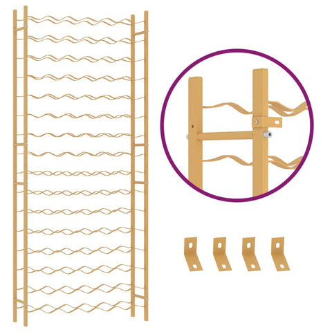 vidaXL Wine Rack for 96 Bottles Gold Metal