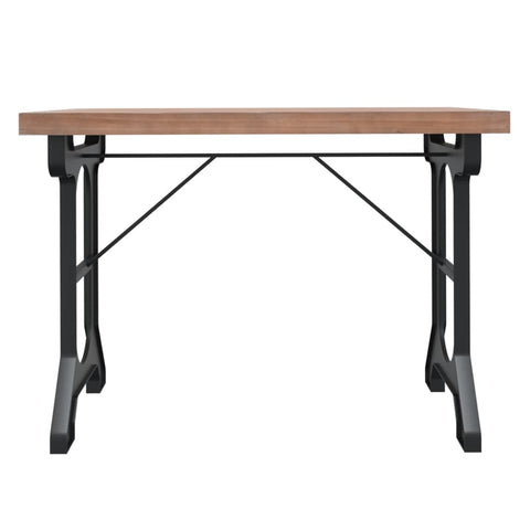 vidaXL Dining Table 110x65x82 cm Solid Wood Fir and Iron