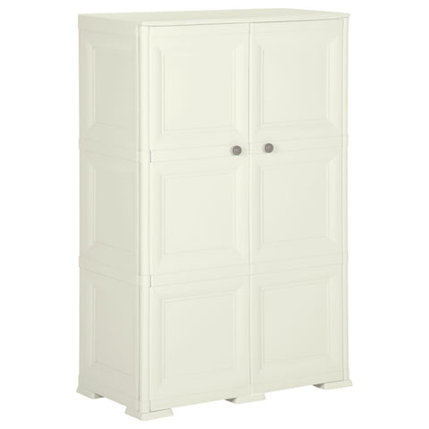vidaXL Plastic Cabinet 79x43x125 cm Wood Design Vanilla Ice
