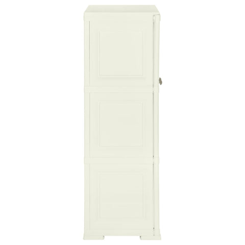 vidaXL Plastic Cabinet 79x43x125 cm Wood Design Vanilla Ice