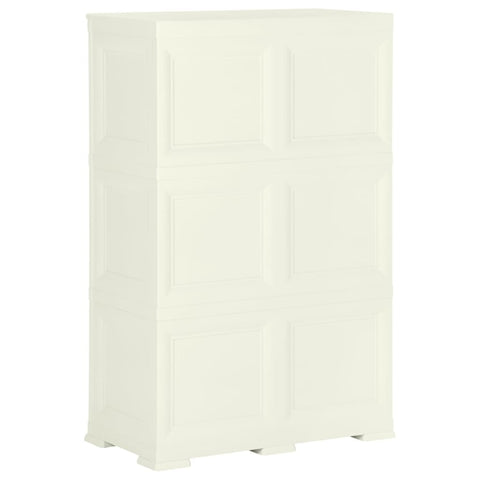 vidaXL Plastic Cabinet 79x43x125 cm Wood Design Vanilla Ice