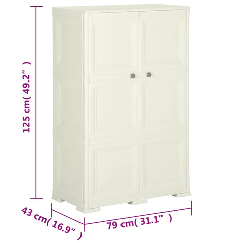 vidaXL Plastic Cabinet 79x43x125 cm Wood Design Vanilla Ice