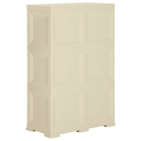 vidaXL Plastic Cabinet 79x43x125 cm Wood Design Angora White