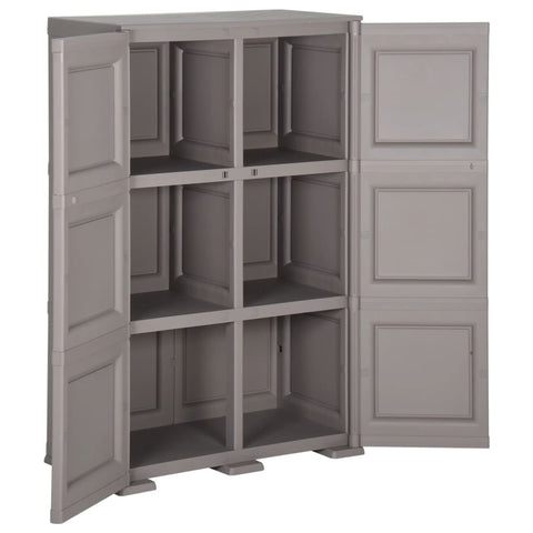 vidaXL Plastic Cabinet 79x43x125 cm Wood Design Grey