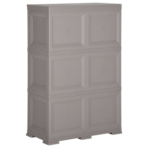 vidaXL Plastic Cabinet 79x43x125 cm Wood Design Grey