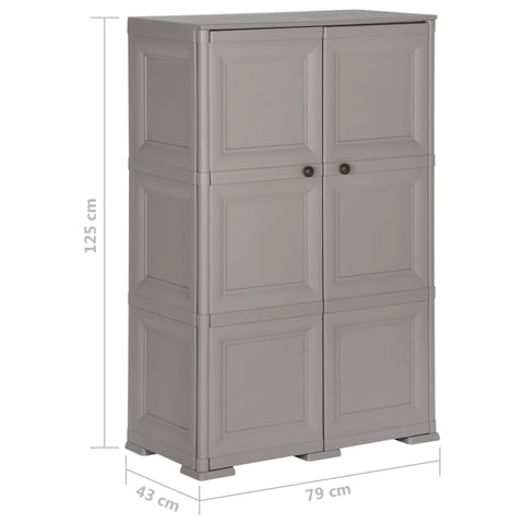 vidaXL Plastic Cabinet 79x43x125 cm Wood Design Grey