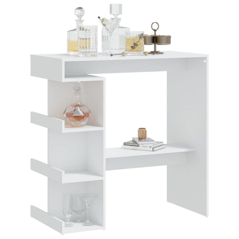 vidaXL Bar Table with Storage Rack White 100x50x101.5 cm Engineered Wood