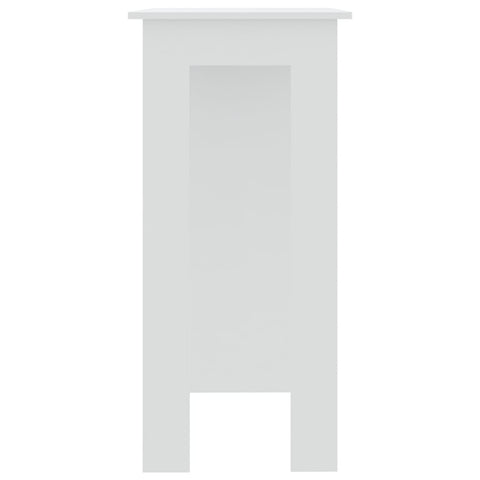 vidaXL Bar Table with Shelf White 102x50x103.5 cm Engineered Wood