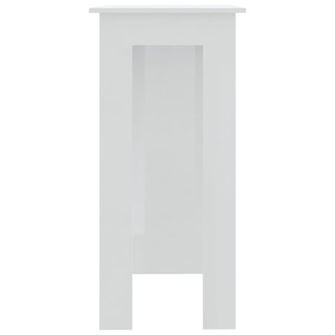 vidaXL Bar Table with Shelf High Gloss White 102x50x103.5 cm Engineered Wood