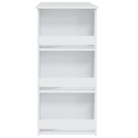 vidaXL Bar Table with Storage Rack White 102x50x103.5 cm Engineered Wood