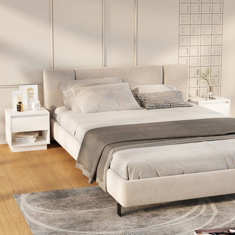 vidaXL Bedside Cabinets 2 pcs White 45x34x44 cm Engineered Wood