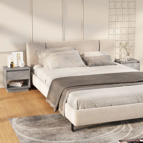 vidaXL Bedside Cabinets 2 pcs Concrete Grey 45x34x44 cm Engineered Wood