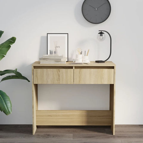 vidaXL Console Table Sonoma Oak 89x41x76.5 cm Steel