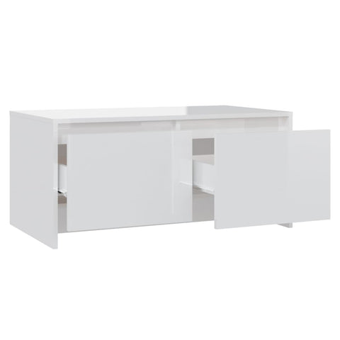 vidaXL Coffee Table High Gloss White 90x50x41.5 cm Engineered Wood