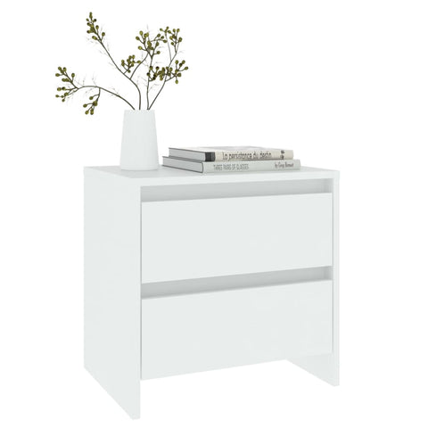 vidaXL Bedside Cabinet White 45x34.5x44.5 cm Engineered Wood