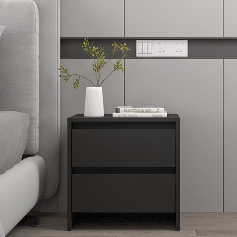 vidaXL Bedside Cabinets 2 pcs Black 45x34.5x44.5 cm Engineered Wood
