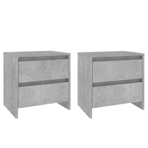 vidaXL Bedside Cabinets 2 pcs Concrete Grey 45x34.5x44.5 cm Engineered Wood