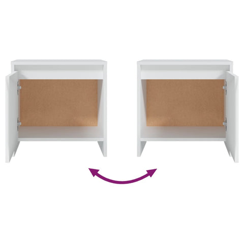 vidaXL Bedside Cabinet White 45x34x44.5 cm Engineered Wood