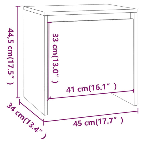 vidaXL Bedside Cabinet White 45x34x44.5 cm Engineered Wood