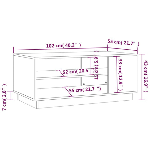 vidaXL Coffee Table Sonoma Oak 102x55x43 cm Engineered Wood