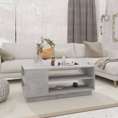 vidaXL Coffee Table Concrete Grey 102x55x43 cm Engineered Wood