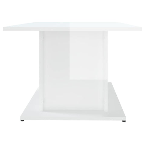 vidaXL Coffee Table High Gloss White 102x55.5x40 cm Engineered Wood