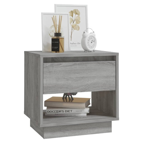 vidaXL Bedside Cabinet Grey Sonoma 45x34x44 cm Engineered Wood
