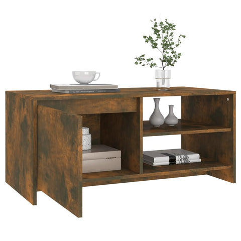 vidaXL Coffee Table Smoked Oak 102x50x45 cm Engineered Wood