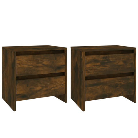 vidaXL Bedside Cabinets 2 pcs Smoked Oak 45x34.5x44.5 cm Engineered Wood