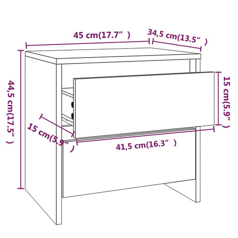 vidaXL Bedside Cabinets 2 pcs Grey Sonoma 45x34.5x44.5 cm Engineered Wood