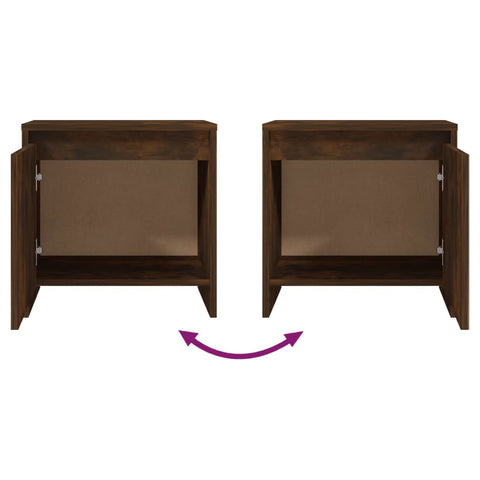 vidaXL Bedside Cabinet Smoked Oak 45x34x44.5 cm Engineered Wood
