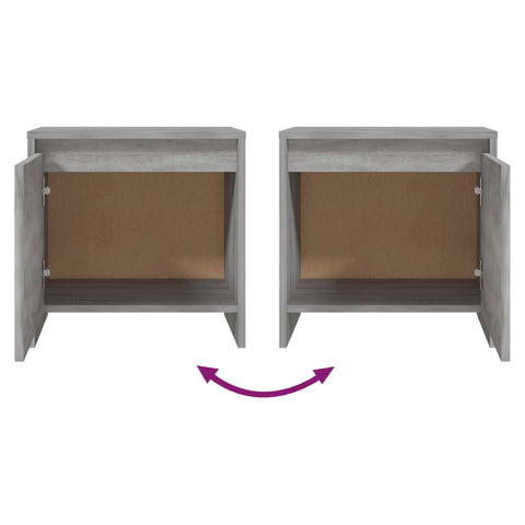 vidaXL Bedside Cabinet Grey Sonoma 45x34x44.5 cm Engineered Wood