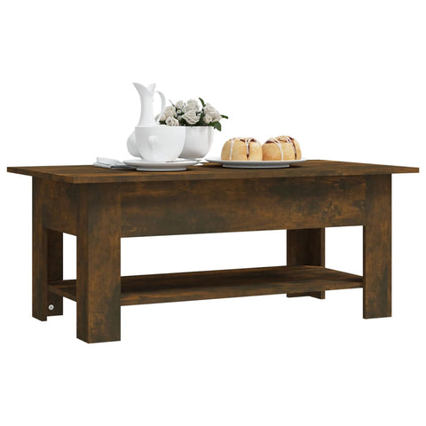 vidaXL Coffee Table Smoked Oak 102x55x42 cm Engineered Wood
