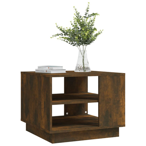 vidaXL Coffee Table Smoked Oak 55x55x43 cm Engineered Wood