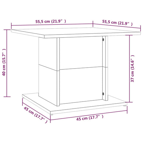 vidaXL Coffee Table Brown Oak 55.5x55.5x40 cm Engineered Wood