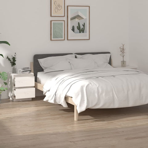 vidaXL Bedside Cabinets 2 pcs White 40x35x50 cm Solid Wood Pine