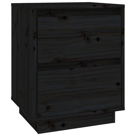 vidaXL Bedside Cabinets 2 pcs Black 40x35x50 cm Solid Wood Pine