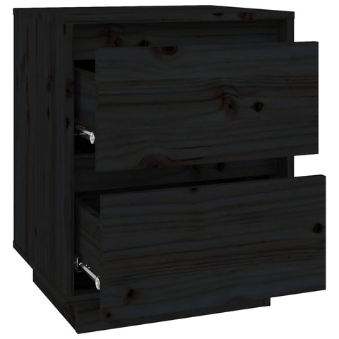 vidaXL Bedside Cabinets 2 pcs Black 40x35x50 cm Solid Wood Pine