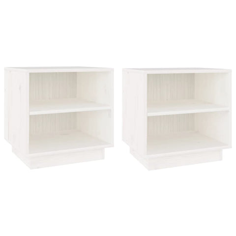 vidaXL Bedside Cabinets 2 pcs White 40x34x40 cm Solid Wood Pine