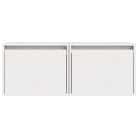 vidaXL Wall Cabinets 2 pcs White 45x30x35 cm Solid Pinewood