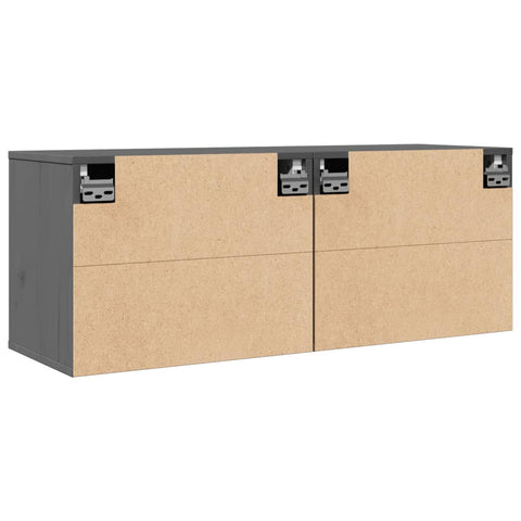 vidaXL Wall Cabinets 2 pcs Grey 45x30x35 cm Solid Pinewood