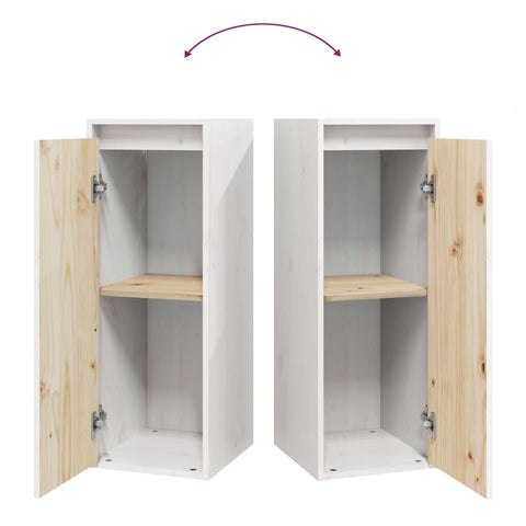 vidaXL Wall Cabinet White 30x30x80 cm Solid Wood Pine