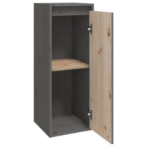 vidaXL Wall Cabinet Grey 30x30x80 cm Solid Wood Pine