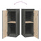 vidaXL Wall Cabinet Grey 30x30x80 cm Solid Wood Pine