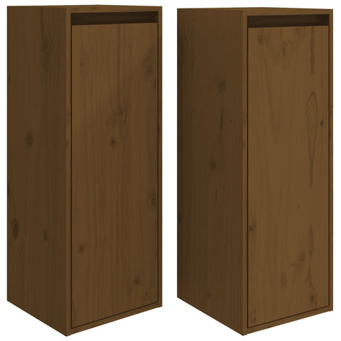 vidaXL Wall Cabinets 2 pcs Honey Brown 30x30x80 cm Solid Wood Pine